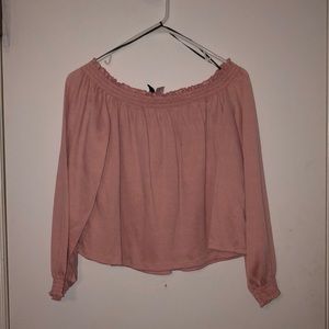 Pink off the shoulder crop top